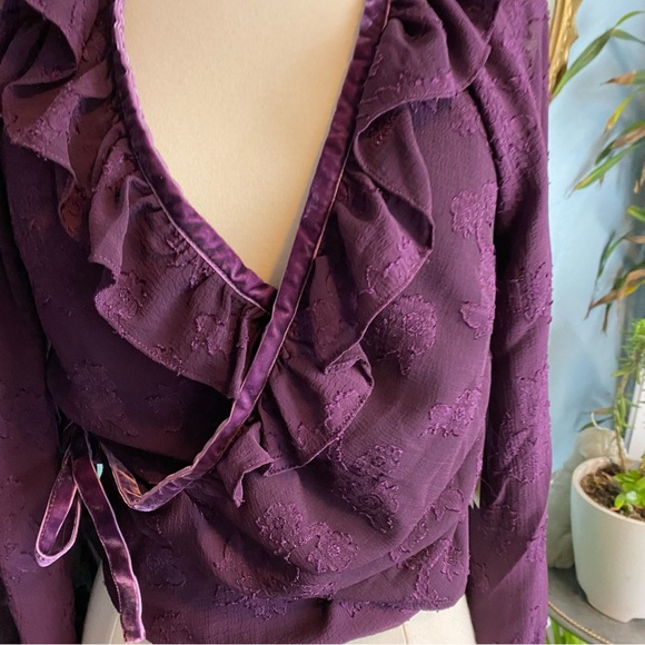 NEW Tularosa Wrap Front Ruffle Blouse Small - Picture 2 of 10